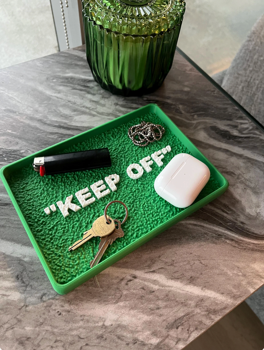 "Keep Off" Grass Tray